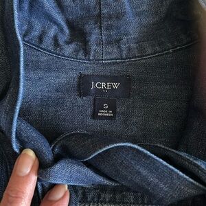 J. Crew Chambray Neck Tie Blouse Small